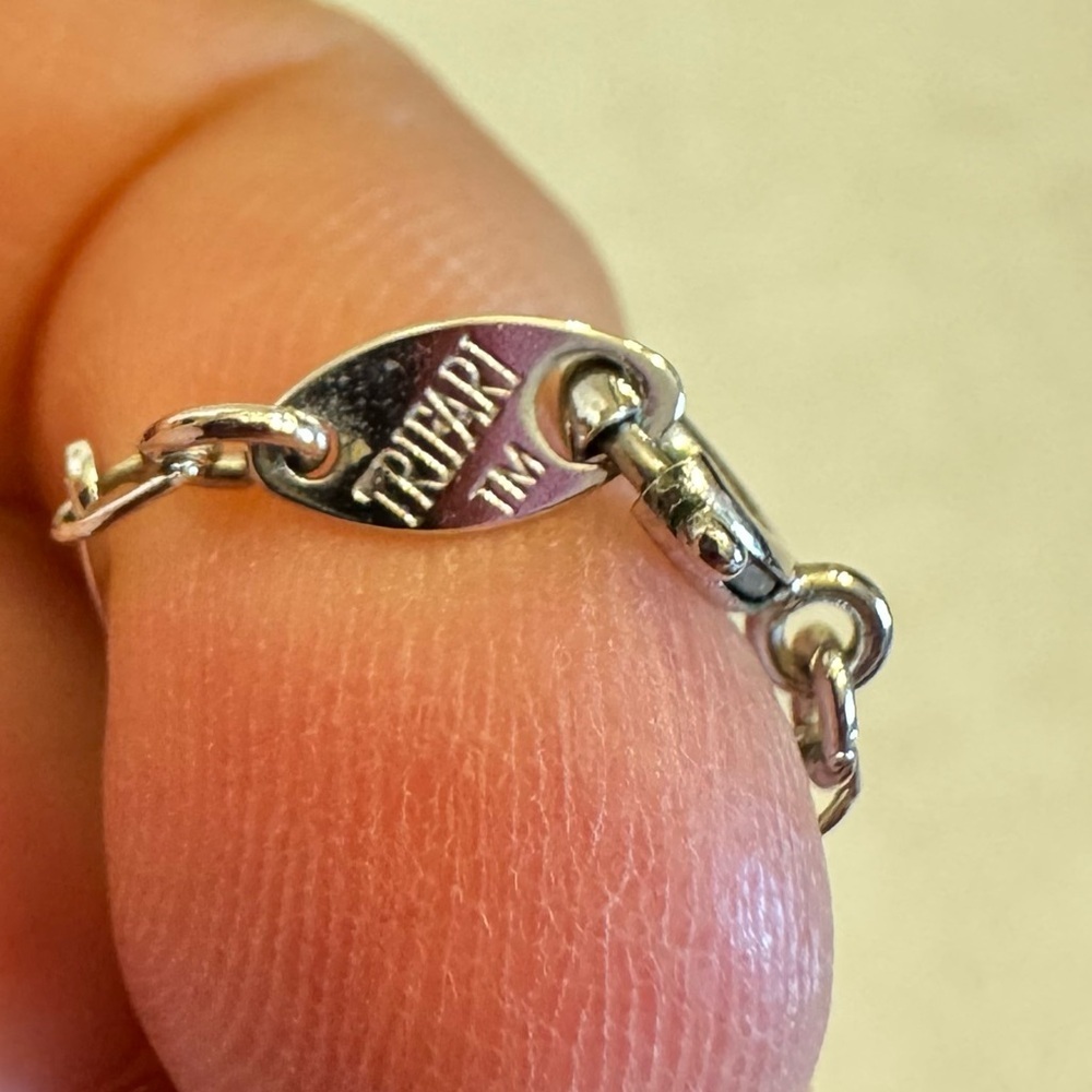 VTG Crown Trifari Silvertone Filigree Lace Links 24" Dainty Necklace Minimilist - Picture 14 of 16